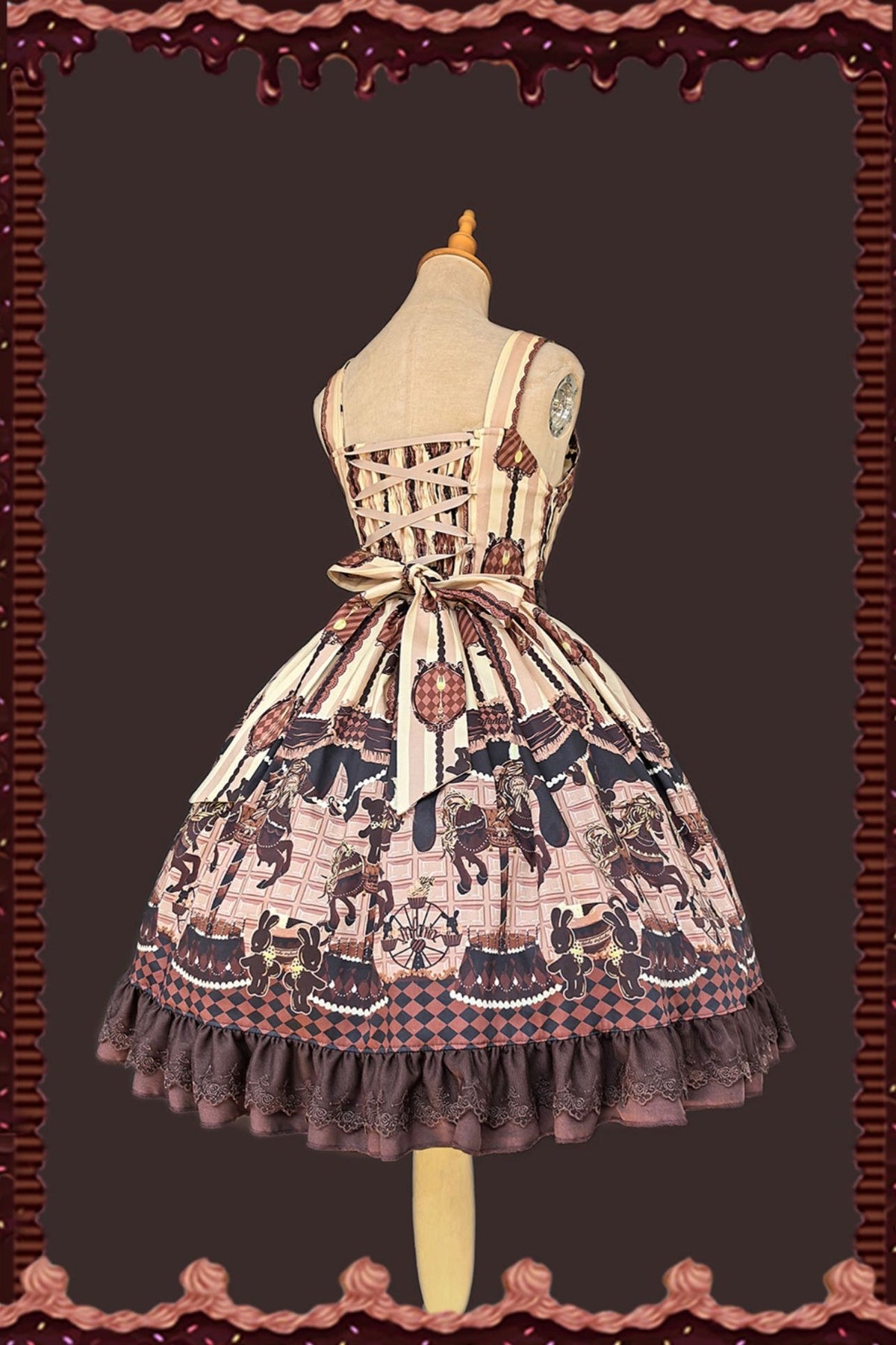 Infanta Chocolate Carousel Cotton Sweet Lolita JSK Dress - LolitaEra