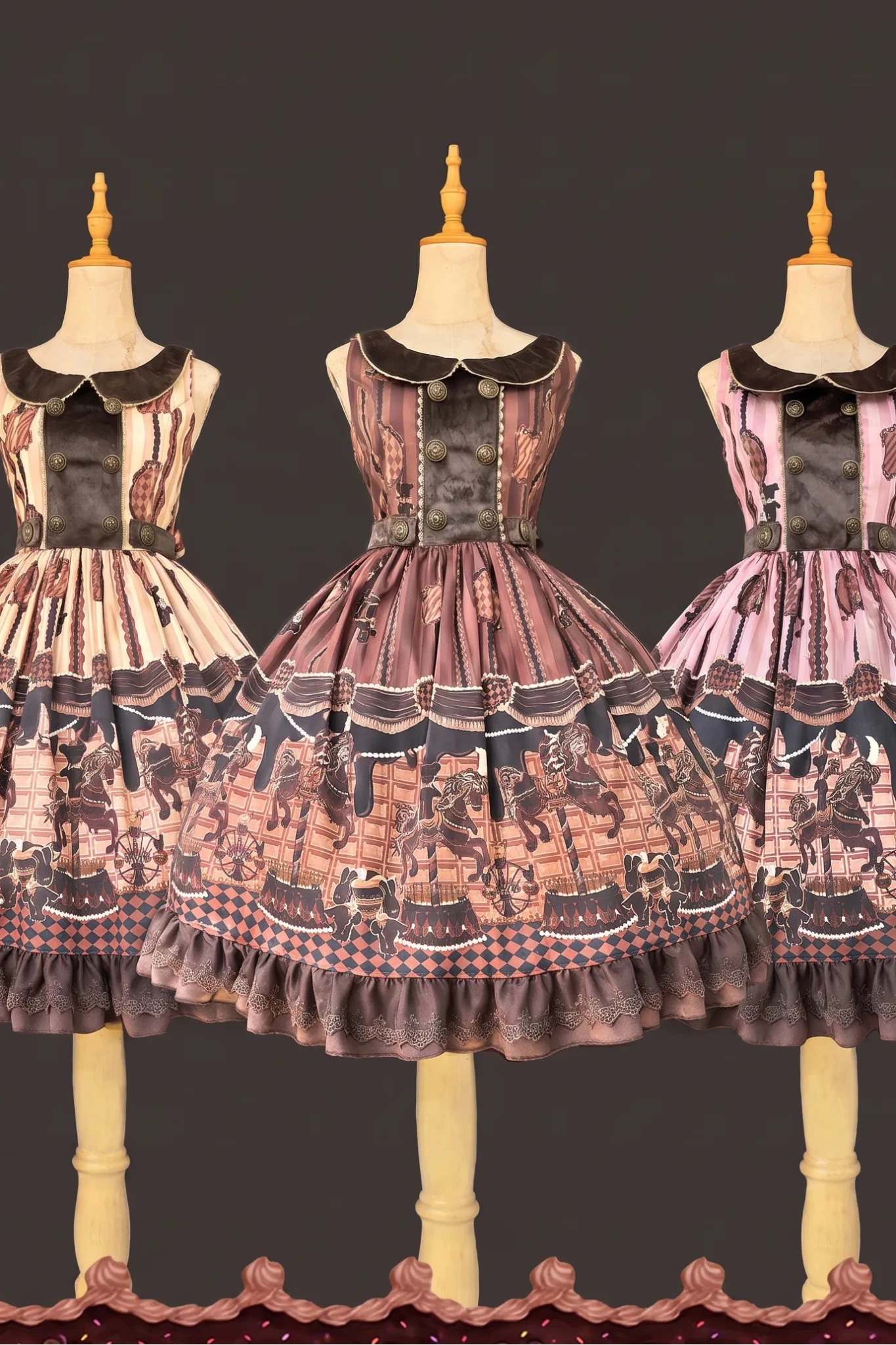Infanta Chocolate Carousel Cotton Sweet Lolita JSK Dress - LolitaEra