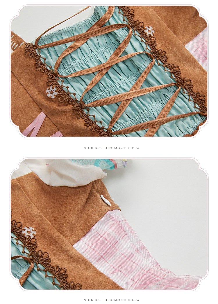 Infinity Warmth Art of Tailoring Lolita Spliced OP Full Set - LolitaEra