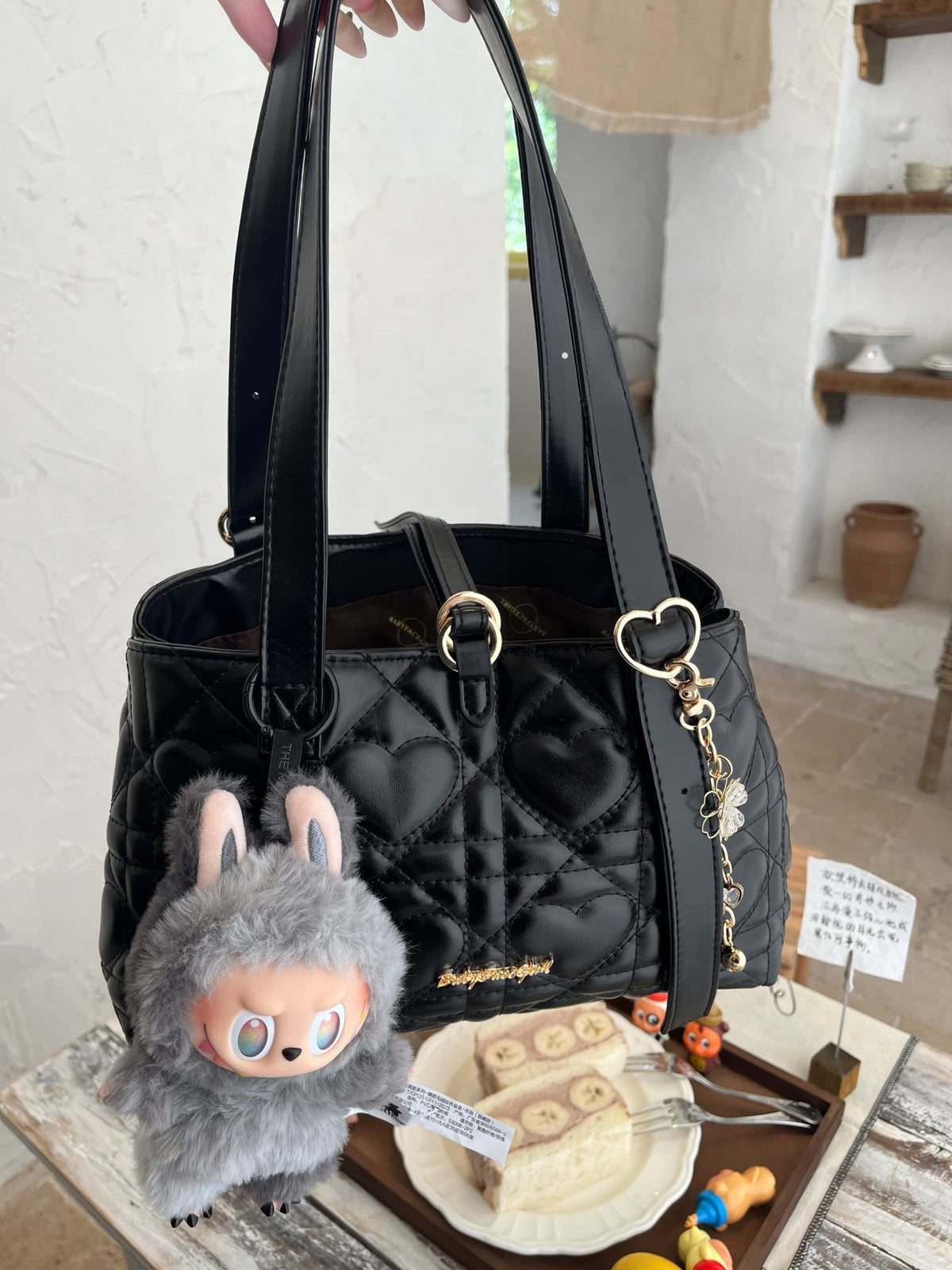 Intern Cupid Heart Quilted Sweet Lolita Tote Shoulder Bag - LolitaEra