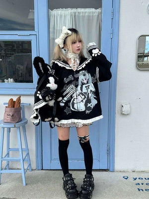 Japanese Anime Culture Sailor - collar Outwear - LolitaEraBlueMJapanese Anime Culture Sailor - collar Outwear