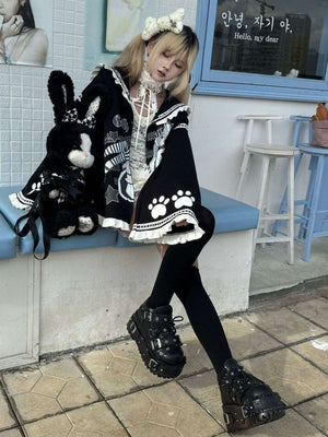 Japanese Anime Culture Sailor - collar Outwear - LolitaEraBlueMJapanese Anime Culture Sailor - collar Outwear