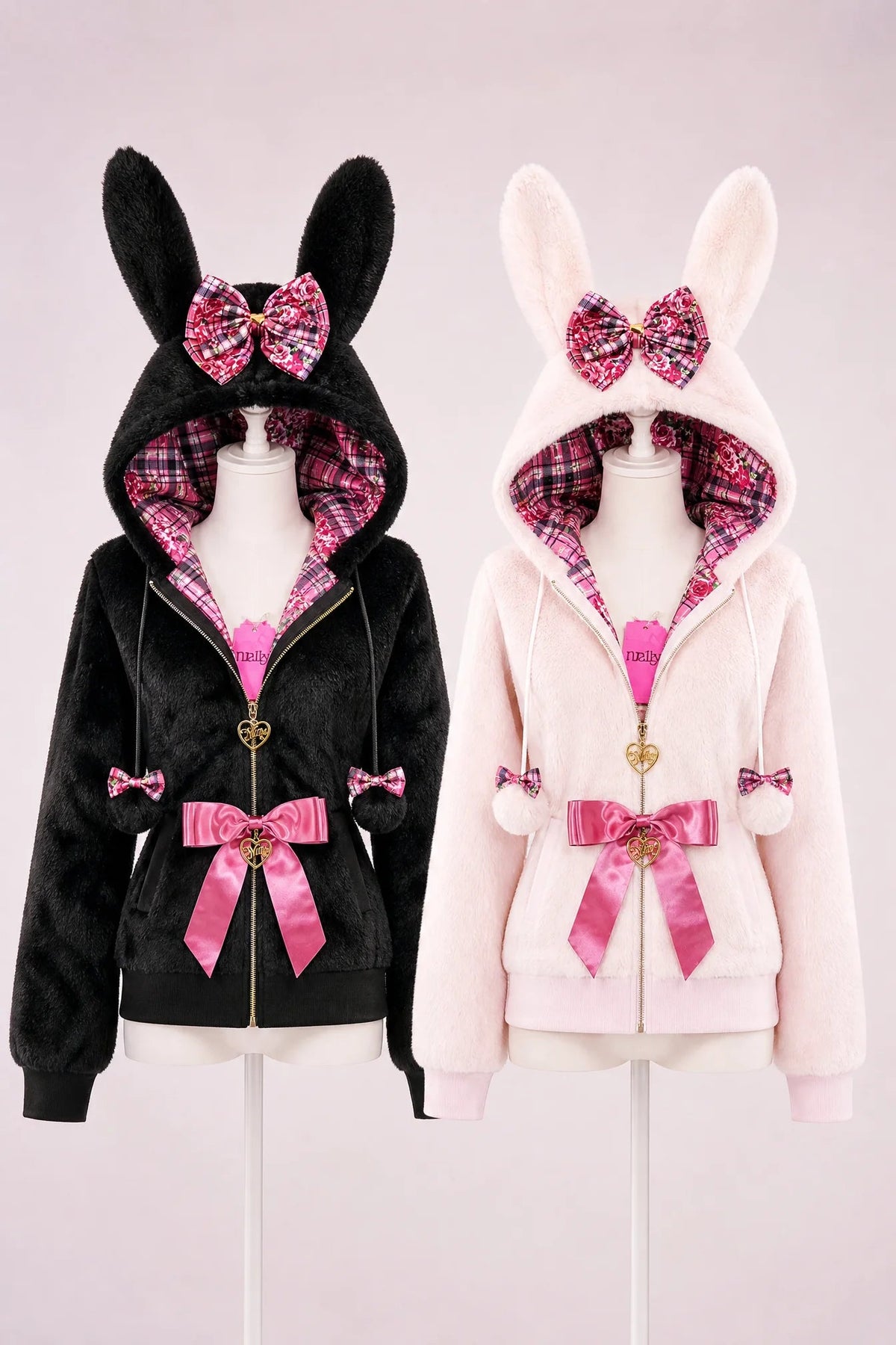 Japanese Bunny Ear Plush Jacket Hime Gal Shibuya Gyaru Style - LolitaEra