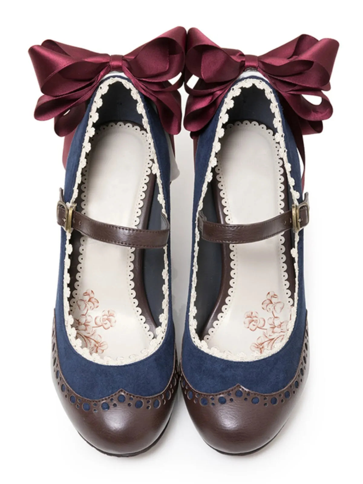 Violet Evergarden Japanese Sweet High Heels Bow Lolita Women's Shoes Round Toe Mary Jane Cla Style