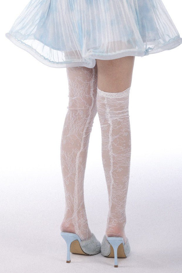 Jellyfish Moon Girl Sky Blue Puff Sleeve Lace Tulle Puff Dress - LolitaEra