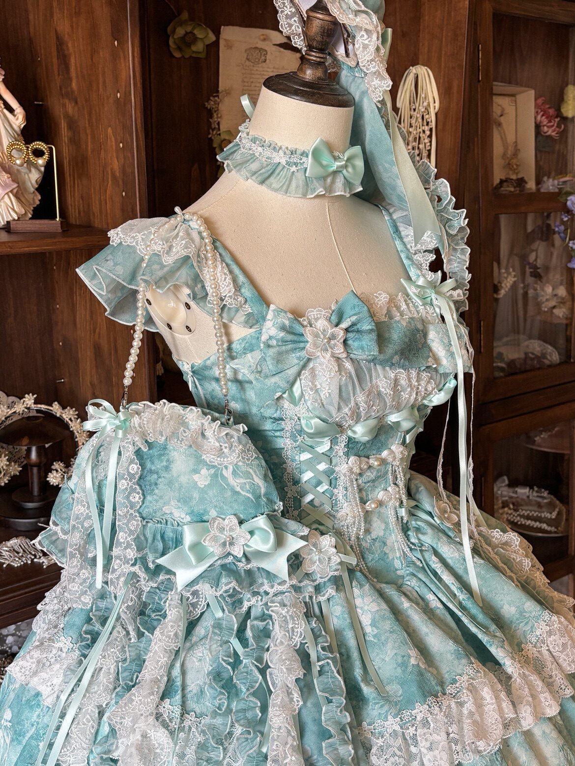Jellyfish Pear Blossom Daily Lolita Blue JSK Dress - LolitaEra