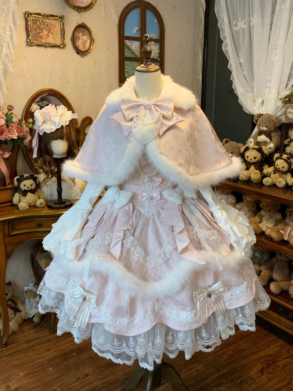 Snowfall Letter Lolita Autumn Winter Plush JSK Dress