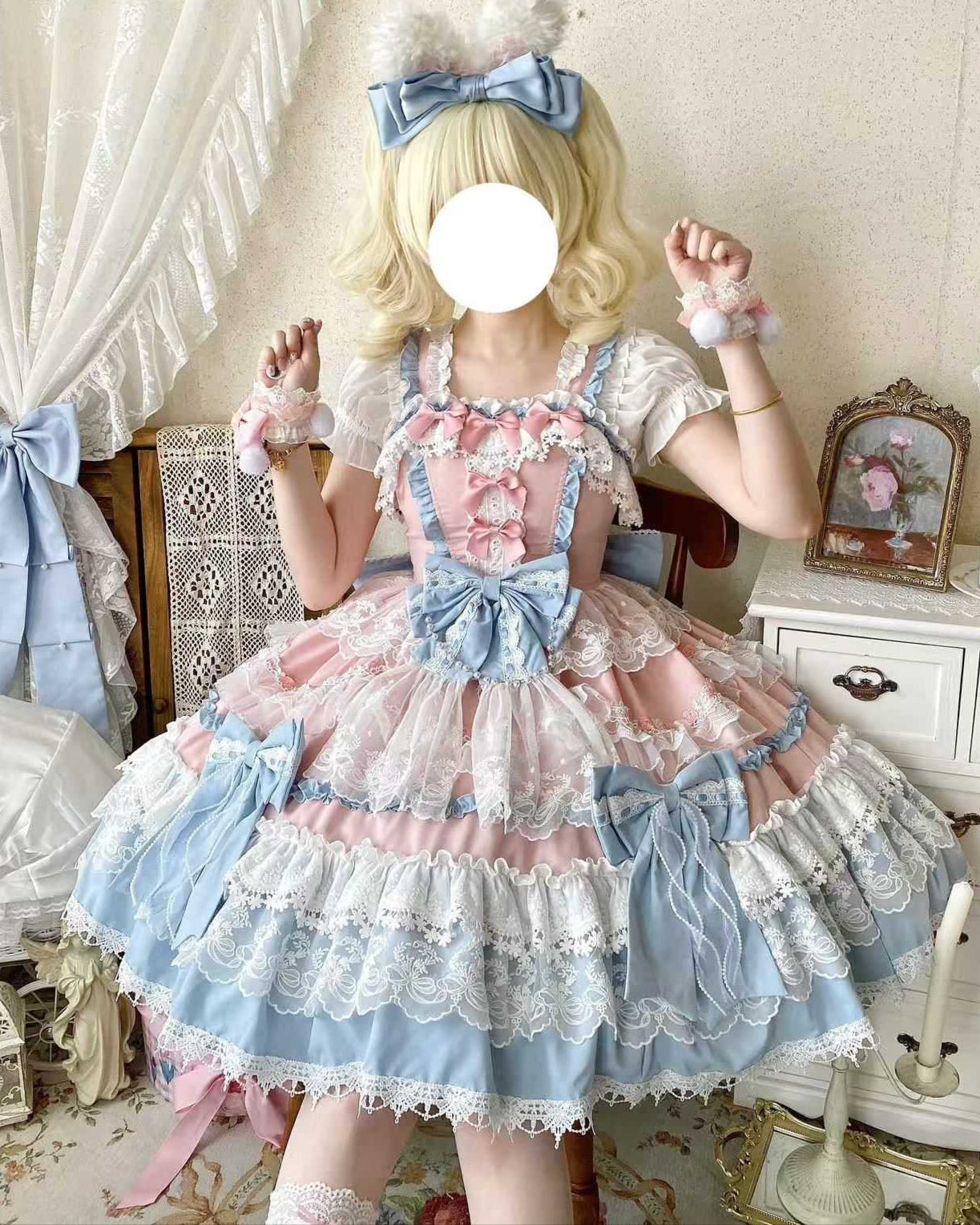 Lolita Doll Like Embroidered Lace JSK Dress LS1019