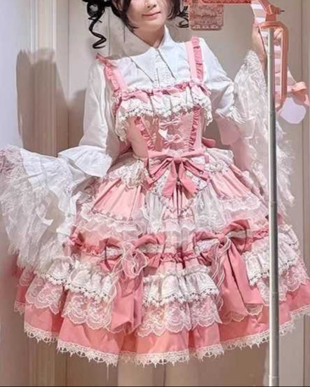 Lolita Doll Like Embroidered Lace JSK Dress LS1019
