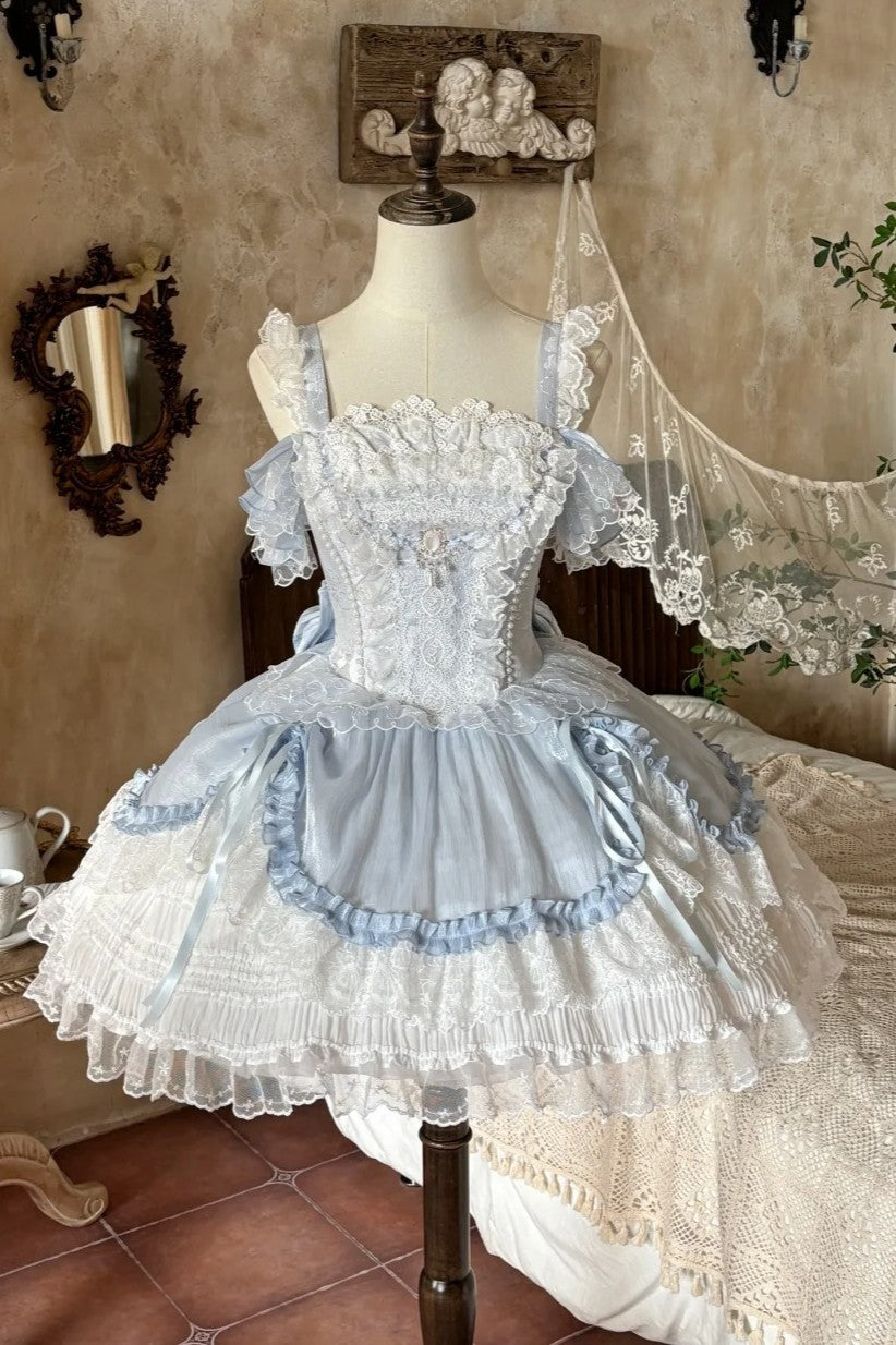 Ocean Series Sky Blue Off-Shoulder Classic Lolita JSK Set