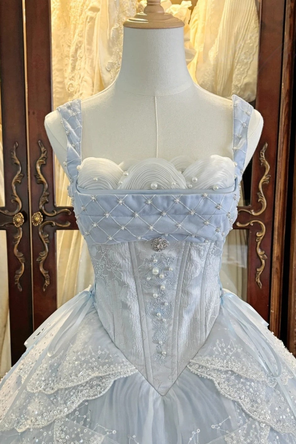 Ocean Series Sky Blue Fish Scale Lolita JSK Set