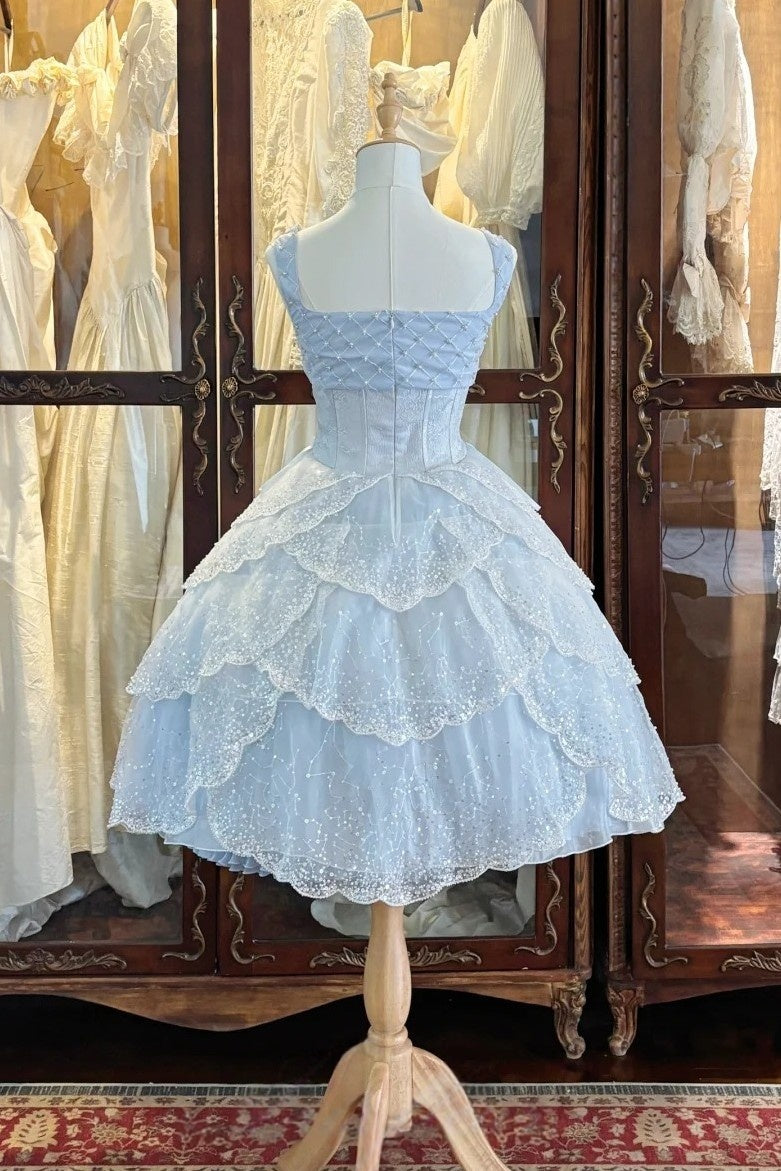 Ocean Series Sky Blue Fish Scale Lolita JSK Set