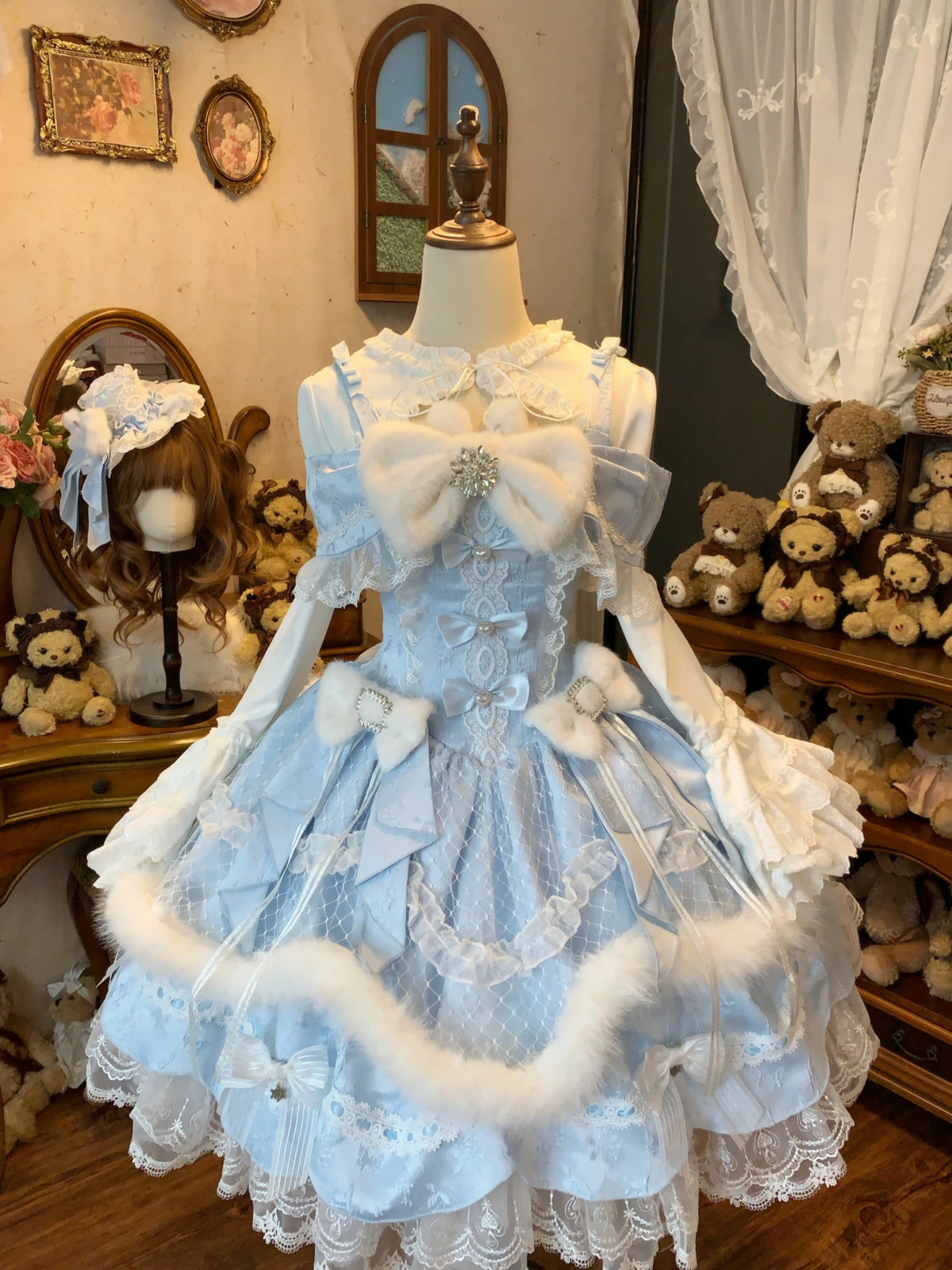 Snowfall Letter Lolita Autumn Winter Plush JSK Dress