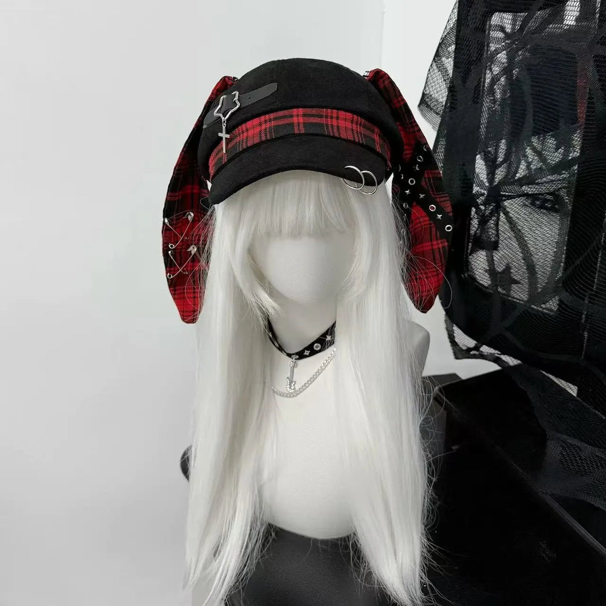 J‑Style Bunny Ear Punk Beret Alt‑Fashion Subculture Hat - LolitaEra