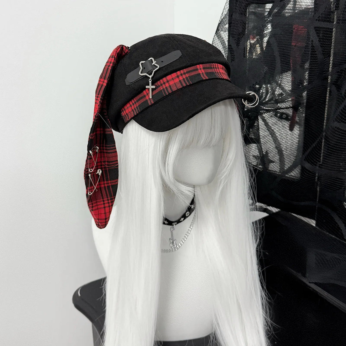 J‑Style Bunny Ear Punk Beret Alt‑Fashion Subculture Hat - LolitaEra