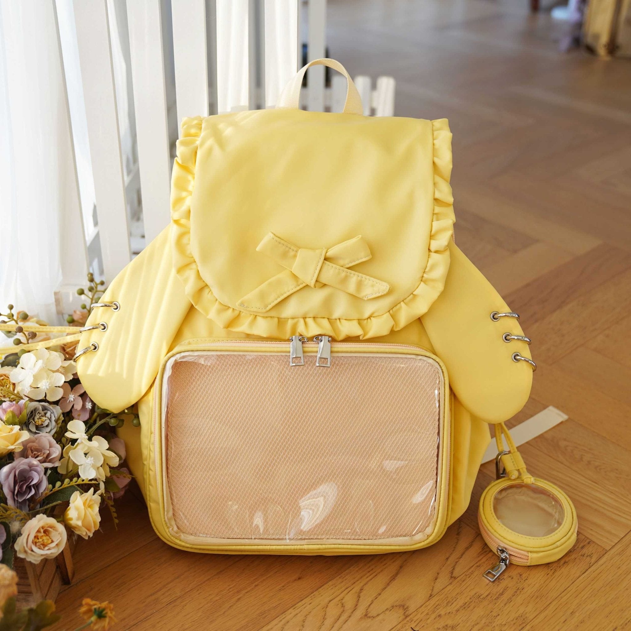 Kawaii Bunny Ear Large - Capacity Backpack Ita Bag 1287 - LolitaEraYellowKawaii Bunny Ear Large - Capacity Backpack Ita Bag 1287