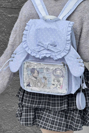 Kawaii Bunny Ear Large - Capacity Backpack Ita Bag 1287 - LolitaEraPinkKawaii Bunny Ear Large - Capacity Backpack Ita Bag 1287