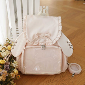 Kawaii Bunny Ear Large - Capacity Backpack Ita Bag 1287 - LolitaEraOrangeKawaii Bunny Ear Large - Capacity Backpack Ita Bag 1287