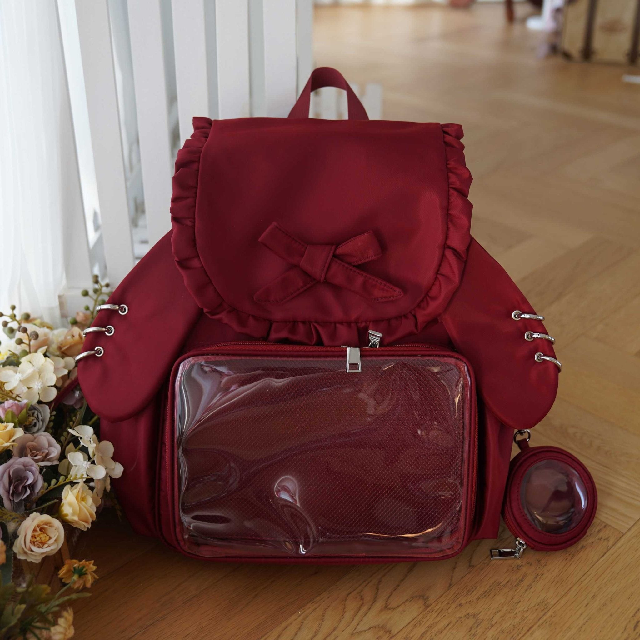 Kawaii Bunny Ear Large - Capacity Backpack Ita Bag 1287 - LolitaEraRedKawaii Bunny Ear Large - Capacity Backpack Ita Bag 1287