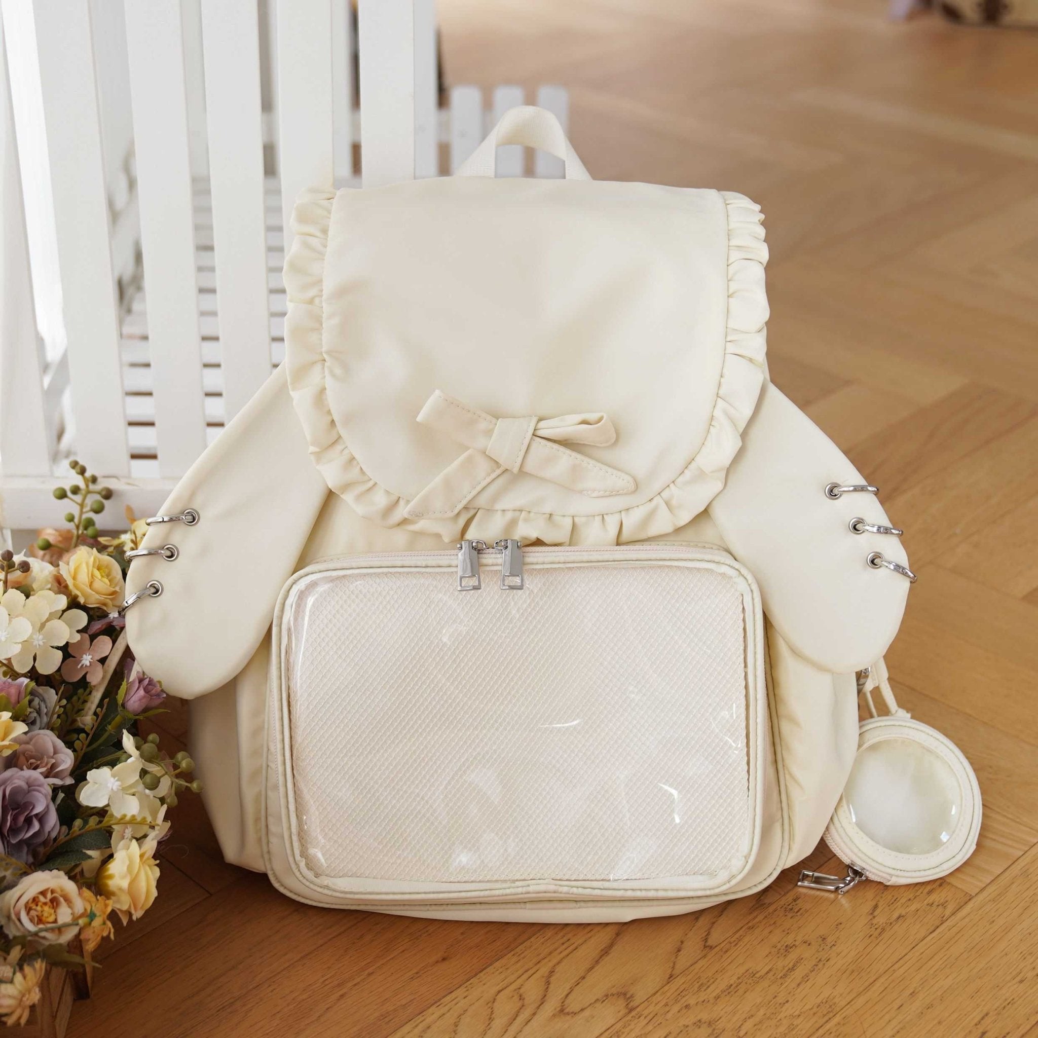 Kawaii Bunny Ear Large - Capacity Backpack Ita Bag 1287 - LolitaEraBeigeKawaii Bunny Ear Large - Capacity Backpack Ita Bag 1287