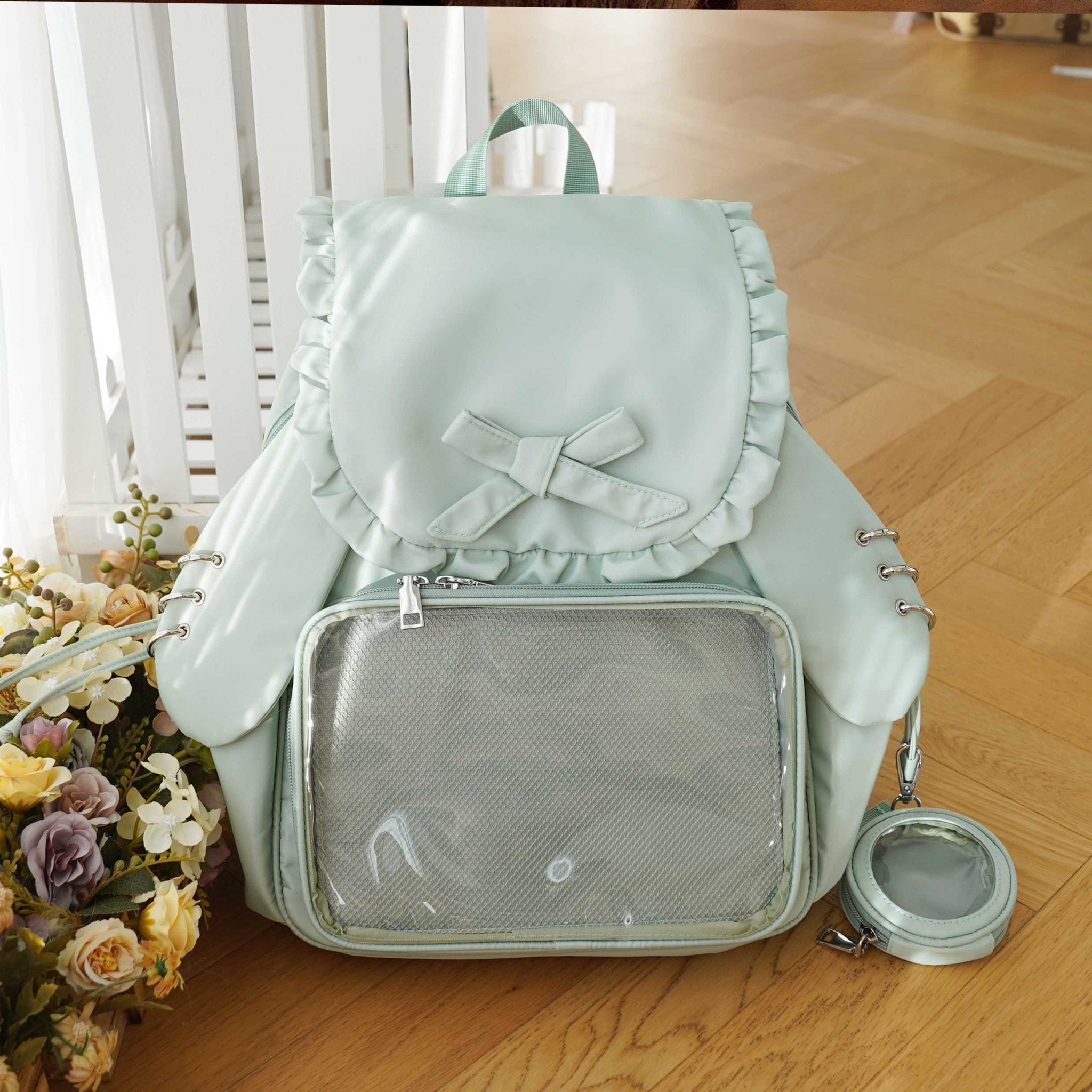 Kawaii Bunny Ear Large - Capacity Backpack Ita Bag 1287 - LolitaEraMint greenKawaii Bunny Ear Large - Capacity Backpack Ita Bag 1287