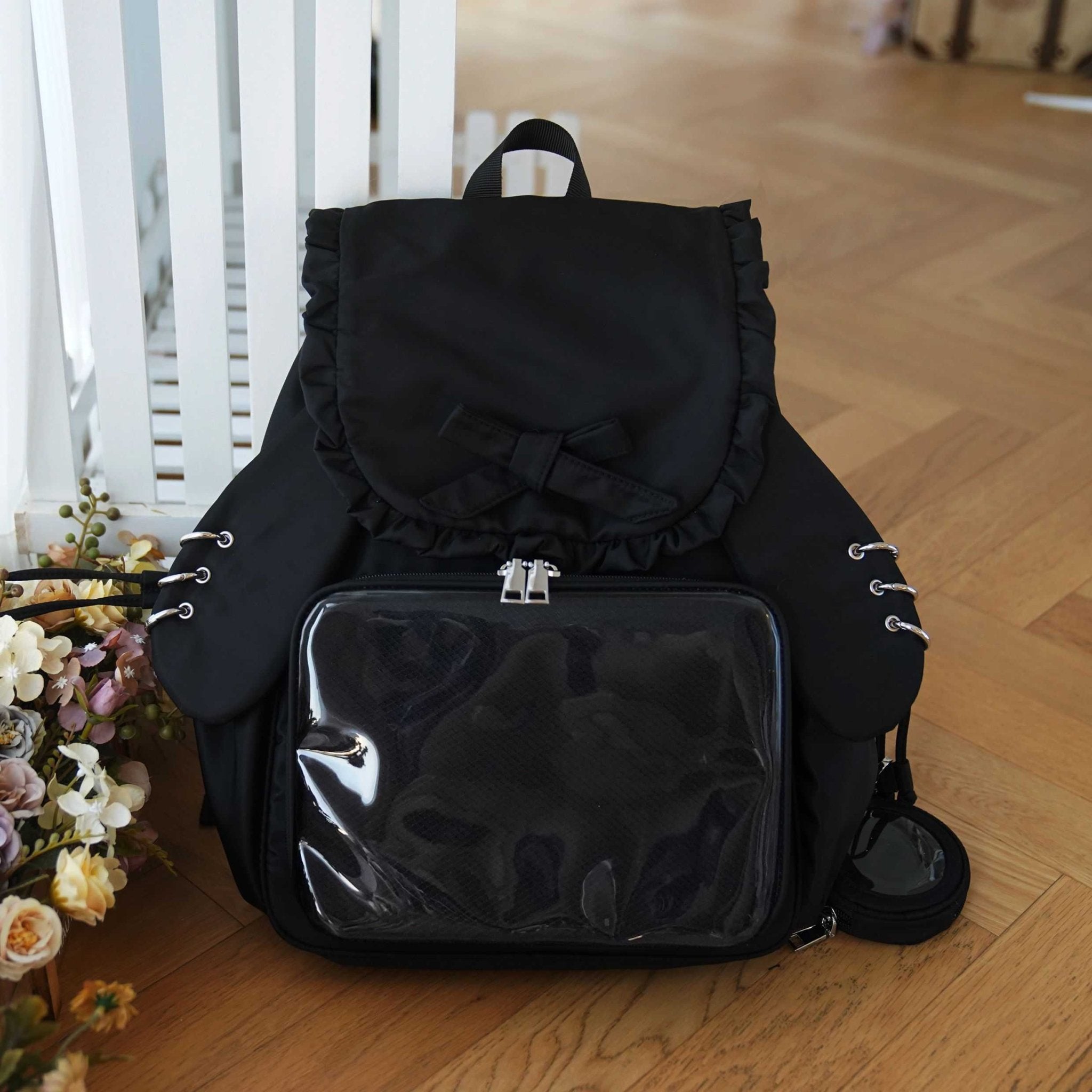 Kawaii Bunny Ear Large - Capacity Backpack Ita Bag 1287 - LolitaEraBlackKawaii Bunny Ear Large - Capacity Backpack Ita Bag 1287