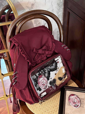 Kawaii Bunny Ear Large - Capacity Backpack Ita Bag 1287 - LolitaEraPinkKawaii Bunny Ear Large - Capacity Backpack Ita Bag 1287