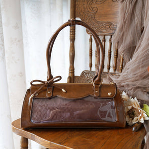 Kawaii Cream - Filled Chocolate Baguette Mini Ita Bag 1286 - LolitaEraBrownKawaii Cream - Filled Chocolate Baguette Mini Ita Bag 1286