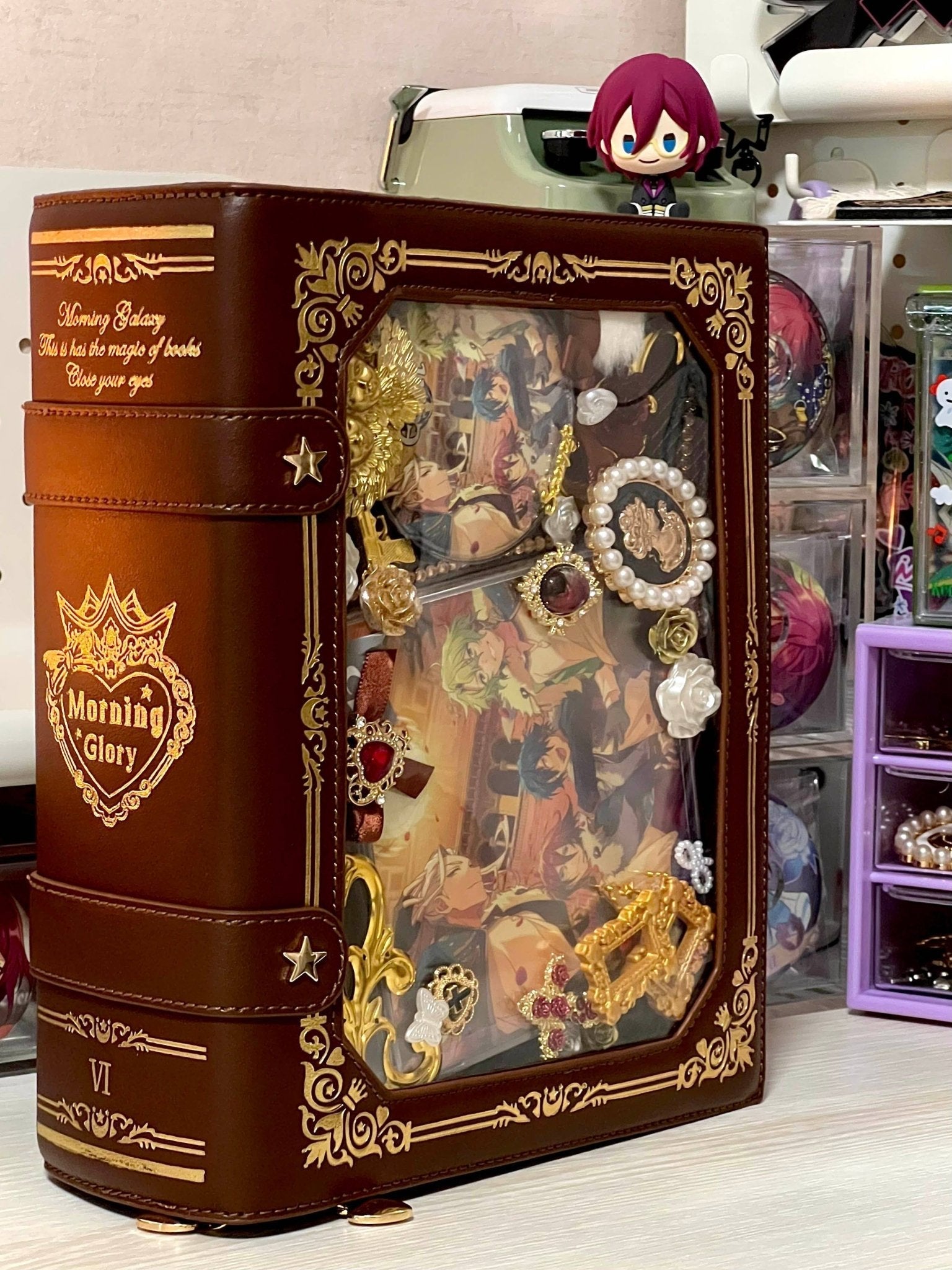 Kawaii Gilded Magic Book Ita Bag 1285 - LolitaEraPurpleKawaii Gilded Magic Book Ita Bag 1285