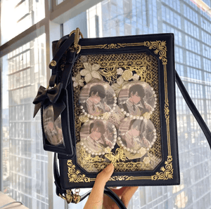 Kawaii Gilded Magic Book Ita Bag 1285 - LolitaEraPurpleKawaii Gilded Magic Book Ita Bag 1285