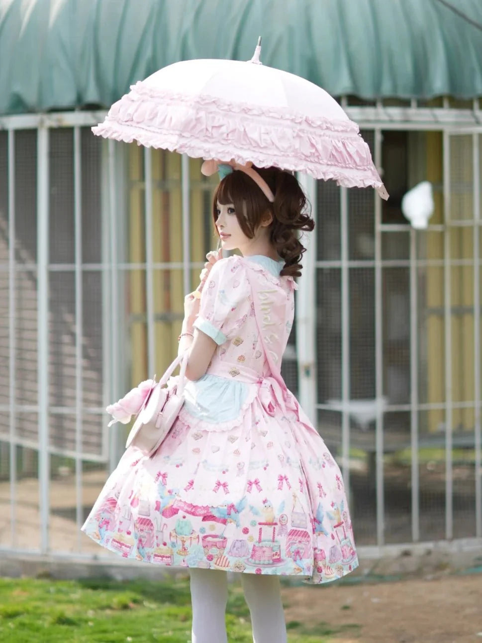 Kingfisher Pastry Chef Sweet Print Lolita OP Dress - LolitaEraBlack OP+SashSKingfisher Pastry Chef Sweet Print Lolita OP Dress