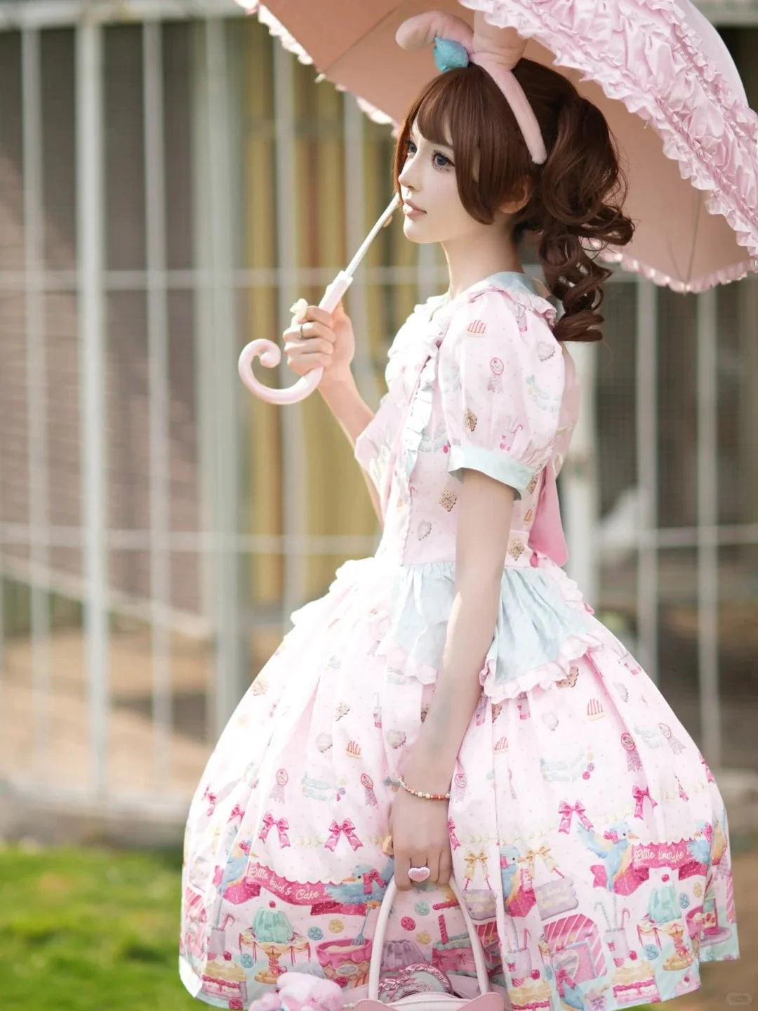 Kingfisher Pastry Chef Sweet Print Lolita OP Dress - LolitaEraBlack OP+SashSKingfisher Pastry Chef Sweet Print Lolita OP Dress