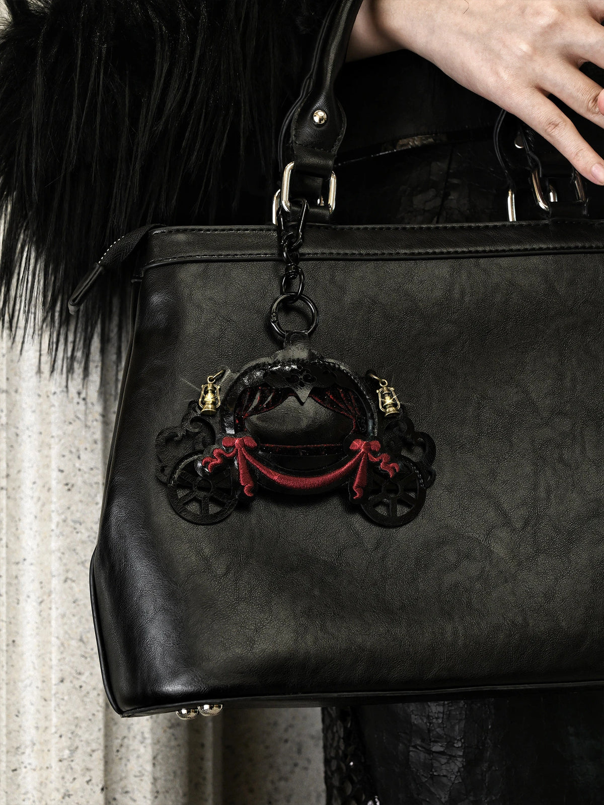 Pumpkin Carriage Bag Charm Dark Fairy Tale Lolita Gothic Vintage Bag Charm & Keychain
