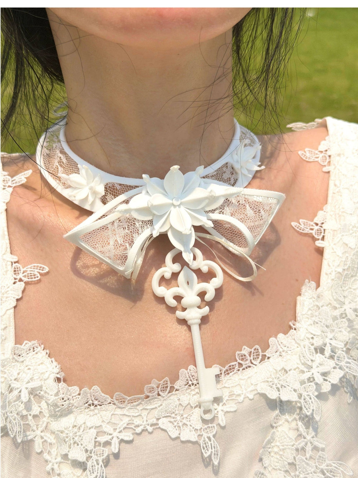 Lace Key Choker Original 3D Printed Stereo Necklace Choker - LolitaEra