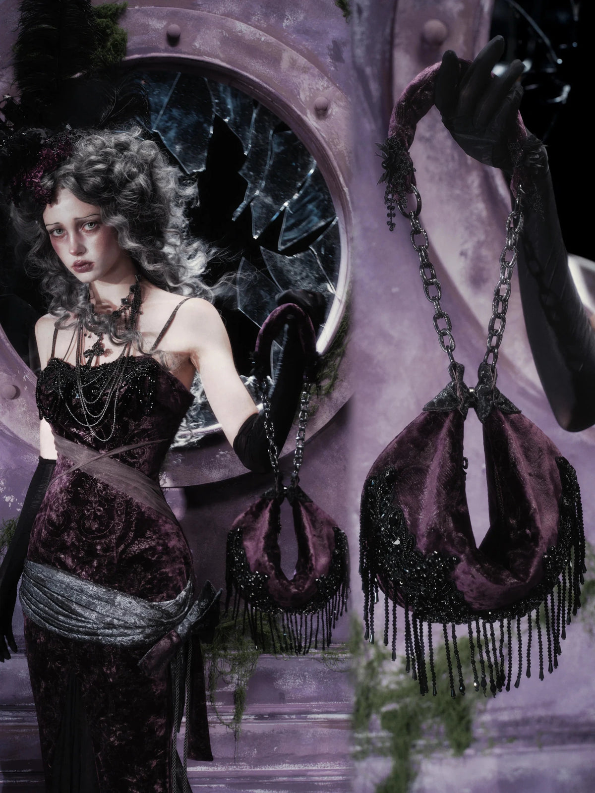 Legacy of the Departed Gothic Dark Evening Handbag - LolitaEra