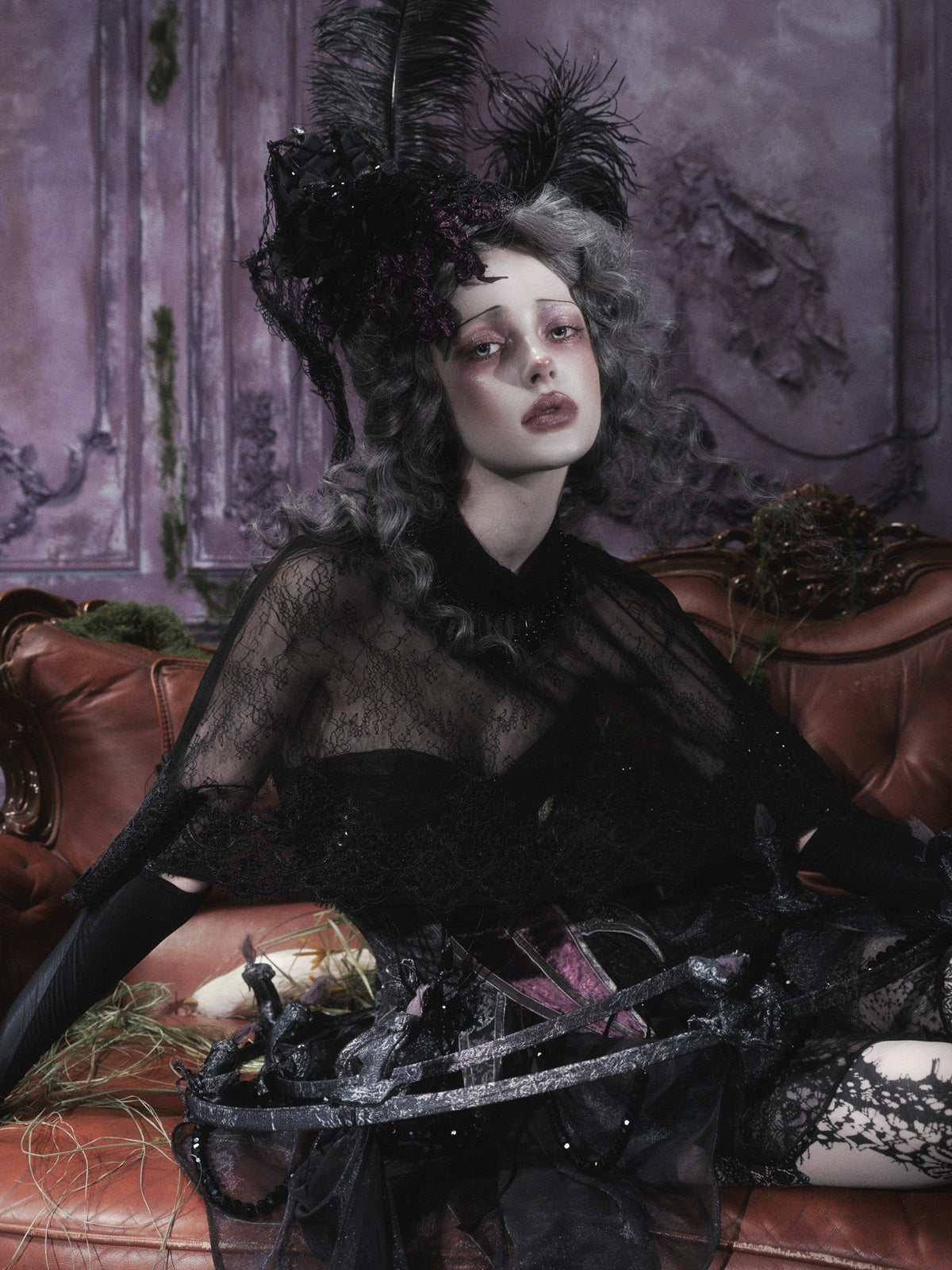 Legacy of the Departed Gothic Dark Lace Black Cape Outerwear - LolitaEra