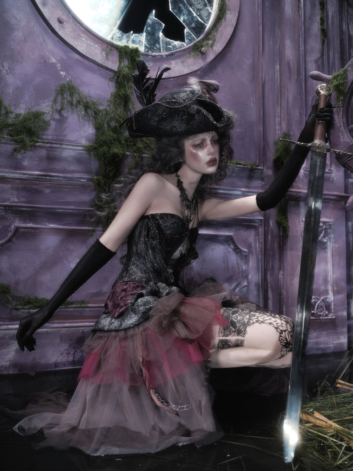 Legacy of the Departed Gothic Dark Silent Mary Pirate Hat - LolitaEra