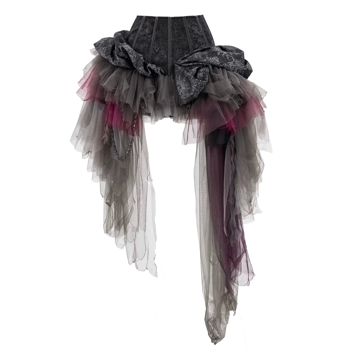 Legacy of the Departed Gothic Dark Spectral Tulle Midi Skirt - LolitaEra