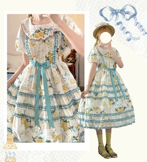 Lemon Summer Lolita Dress Set - LolitaEraOP DressSYellowLemon Summer Lolita Dress Set