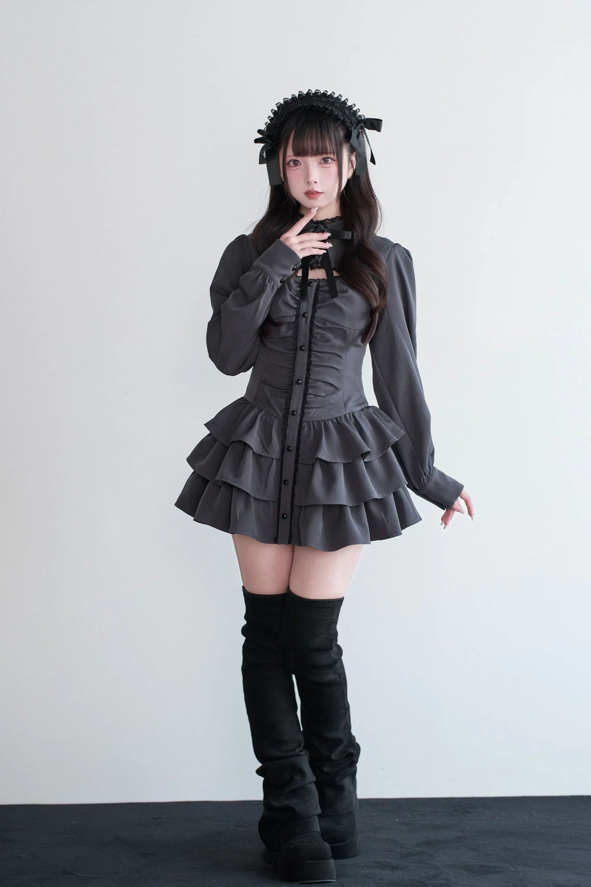 Little Goth Original Japanese Style Subculture Mass Produced Bow Dress - LolitaEra