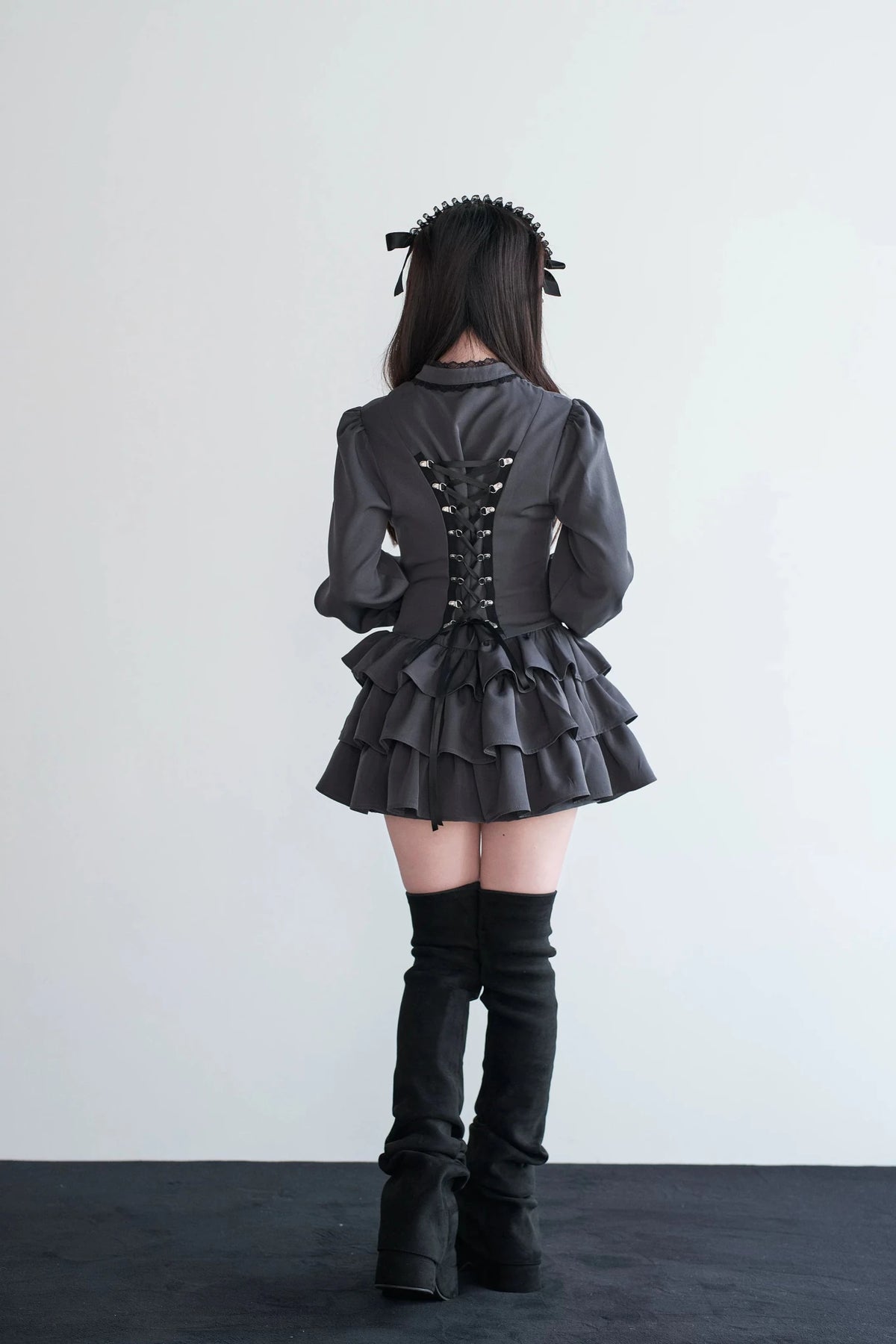 Little Goth Original Japanese Style Subculture Mass Produced Bow Dress - LolitaEra