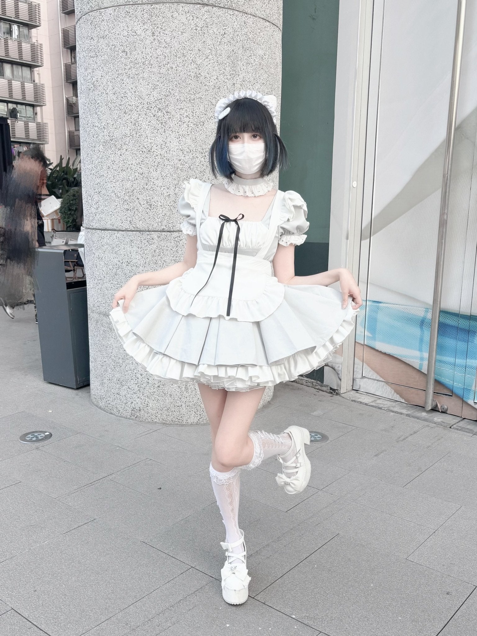 Little Maid Cute Maid Style Anime Aesthetic Dress - LolitaEraGrey Dress + ApronSLittle Maid Cute Maid Style Anime Aesthetic Dress