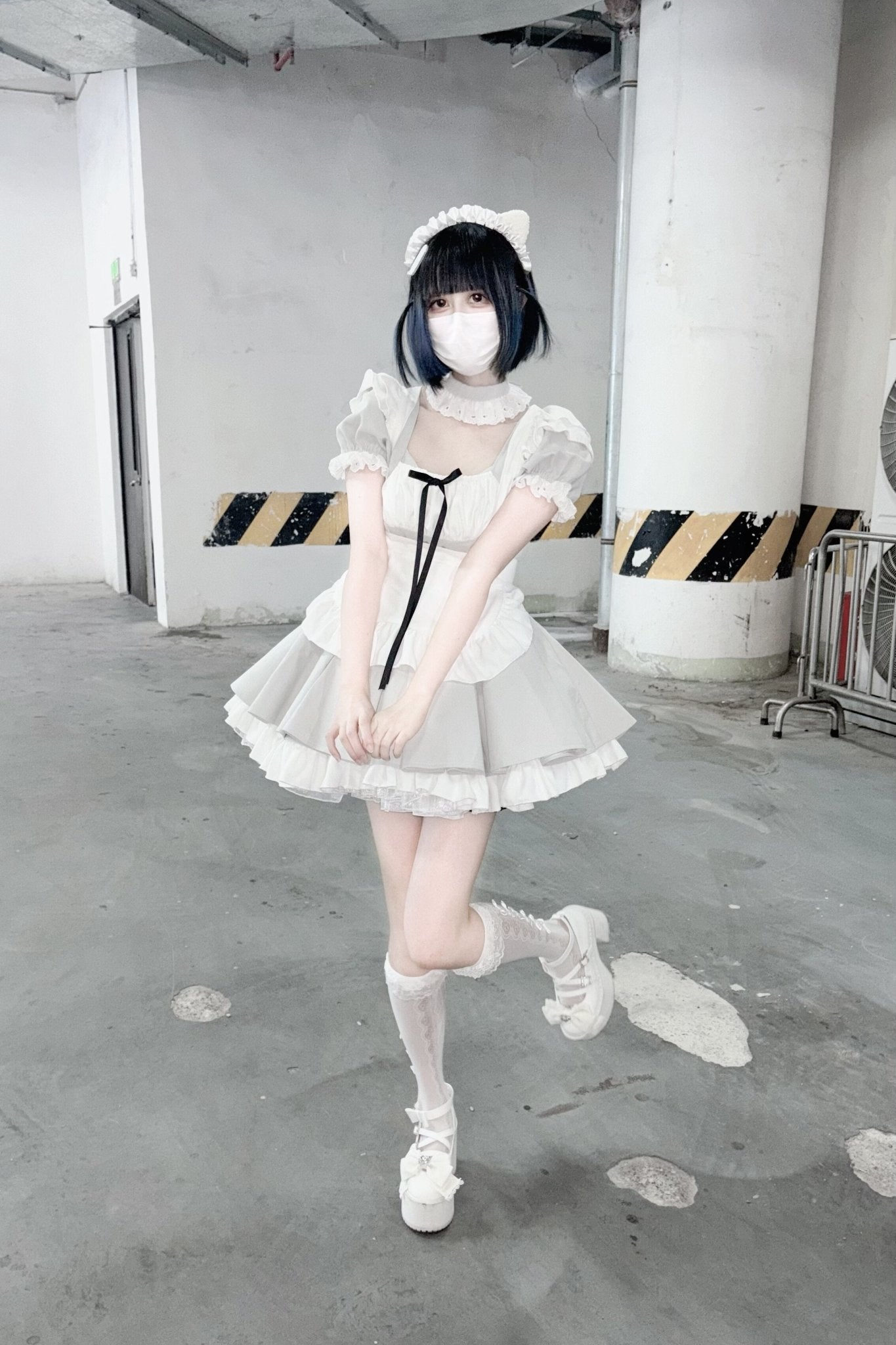 Little Maid Cute Maid Style Anime Aesthetic Dress - LolitaEraGrey Dress + ApronSLittle Maid Cute Maid Style Anime Aesthetic Dress