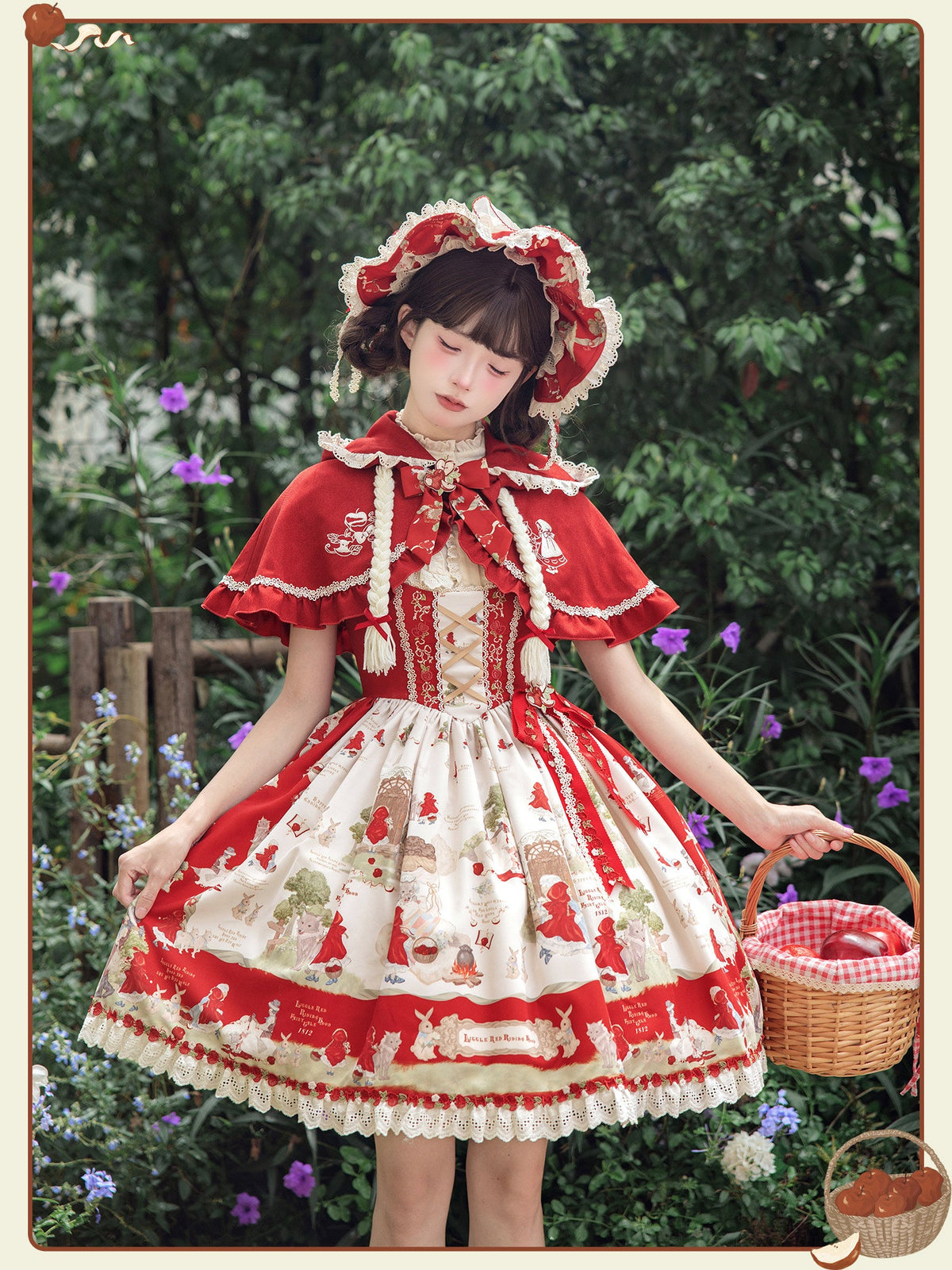 Little Red Riding Hood Original Fairy Tale Style Lolita Bustier JSK Dress - LolitaEra