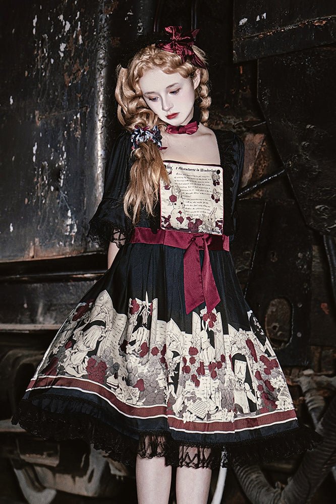 Lolita Asylum Alice OP Dress 1212 - LolitaEraShort SleevesSLolita Asylum Alice OP Dress 1212