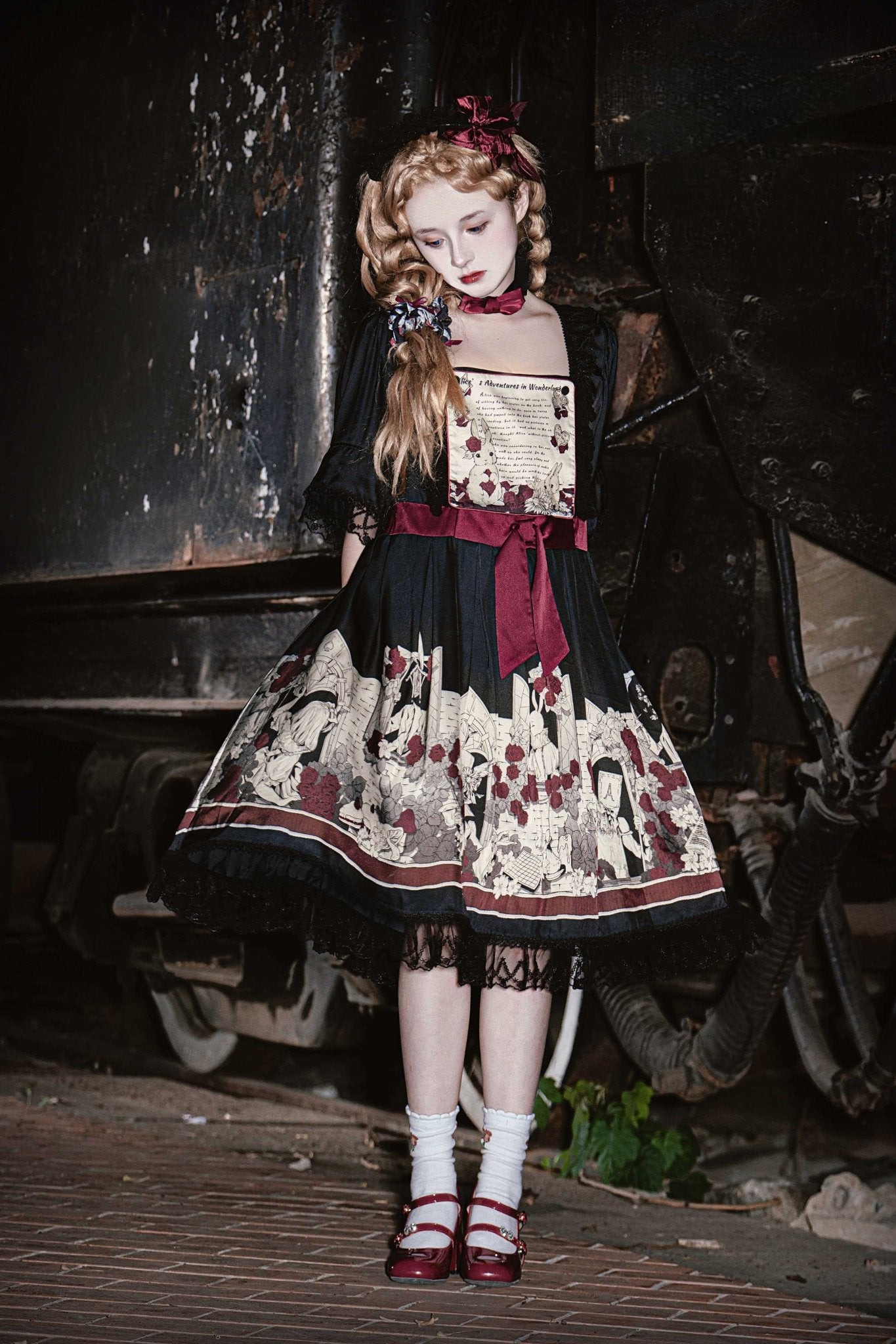 Lolita Asylum Alice OP Dress 1212 - LolitaEraShort SleevesSLolita Asylum Alice OP Dress 1212