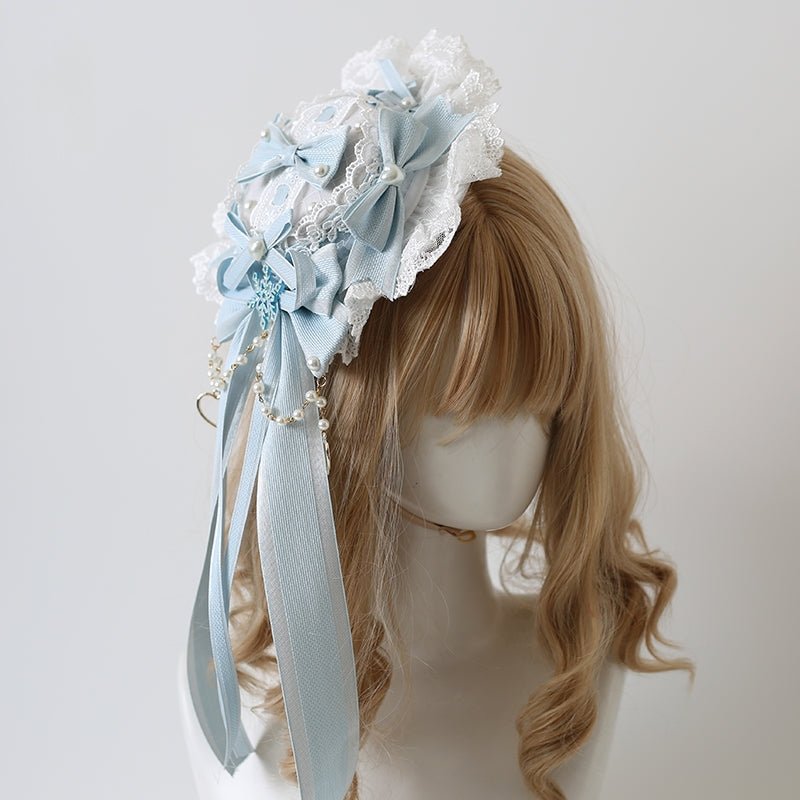 Lolita Classic Mini Top Hat Hair Clip with Bows - LolitaEra