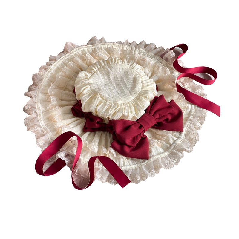 Lolita Classic Vintage Doll Lace Parasol Hat - LolitaEra4Lolita Classic Vintage Doll Lace Parasol Hat