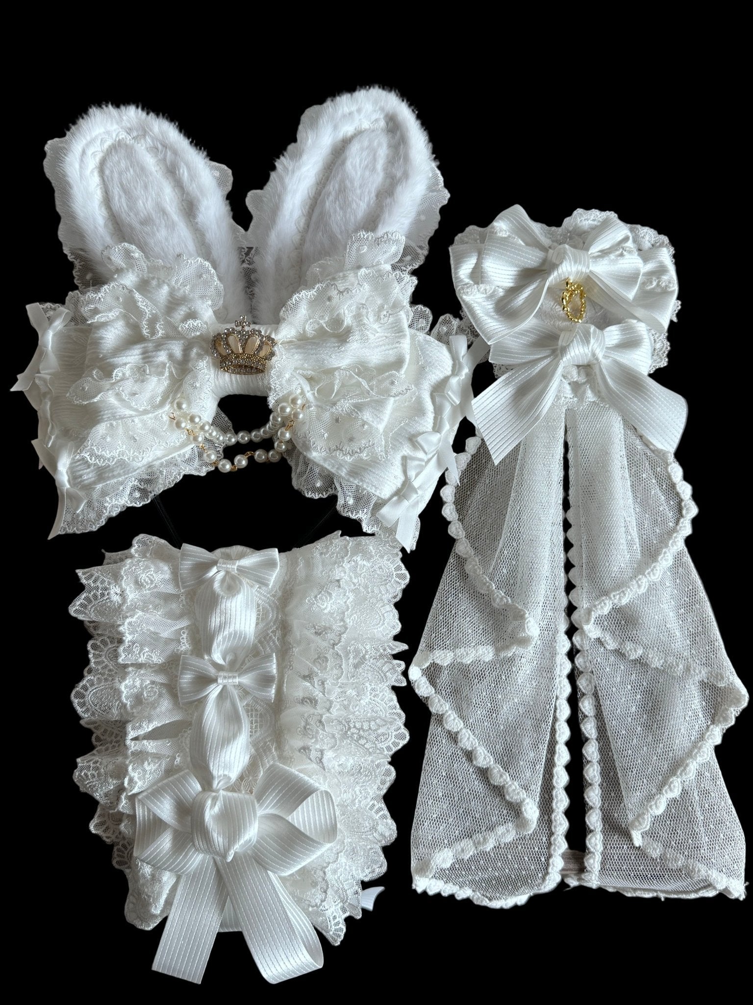 Lolita Gorgeous Tea Party KC Headband - LolitaEraWhiteLolita Gorgeous Tea Party KC Headband
