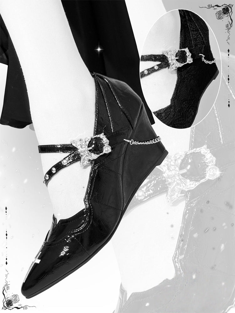 Lolita Gothic Cross Heels LE5030 - LolitaEraBlack Set35Lolita Gothic Cross Heels LE5030